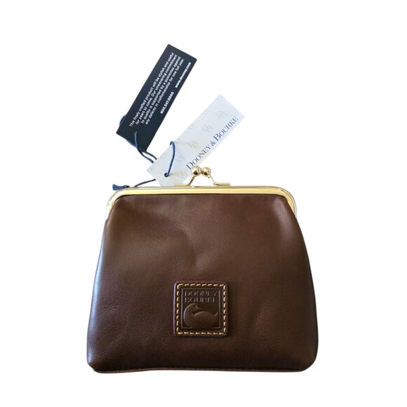 Dooney & Bourke Florentine Leather Kisslock Coin Purse Wallet Brown 9Y1407 NWT - Picture 11 of 16